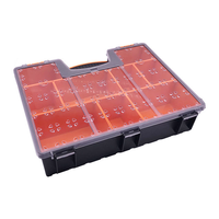 Boîte de rangement en plastique transparente, empilable, pour vis, clous, bijoux, avec séparateurs
