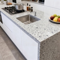 Dalle de terrazzo artificiel épaisse et résistante à l'usure, revêtement de sol de luxe en terrazzo pour escalier d'hôtel, villa, rénovation d'appartement