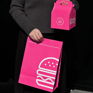 Nieuwe custom logo food burgerbox, wegwerp roze frietbox, hot sale fastfood restaurant takeaway verpakkingsbox - Product Image 5