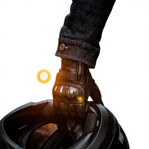 Gants de moto en cuir professionnels pour hommes, coupe-vent, ignifuges, à doigts entiers, compatibles écran tactile, protection intégrale - Product Image 3