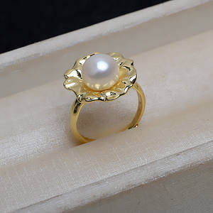 Bague baroque simple en argent S925 Wenchi, accessoires de bijoux DIY pour femmes, support vide pour grande perle (tailles 10-14), modèle chinois - Product Image 2