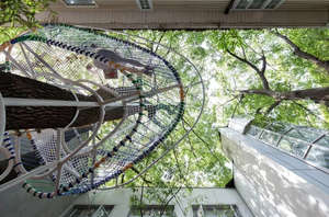 बच्चों के लिए बहु-कार्यात्मक आउटडोर मिश्र एल्यूमीनियम ट्रेहाउस पार्क के लिए सुरक्षा चढ़ाई प्ले संरचना 10 लोगों का समर्थन करता है - Product Image 2