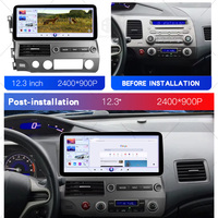 Autoradio Android 12,3 pouces Octa Core Qualcomm avec DSP, GPS, Navigation, Carplay, Radio de voiture 4G LTE WIFI pour Honda Civic 2008-2011 LHD