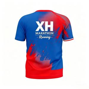 Camiseta de running personalizada barata con logo para maratón, publicidad, impresión 3D, poliéster, sublimación, camisetas en blanco. - Product Image 2