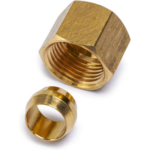 Hex Brass Corrosion-<b>resistant</b> Compression Fitting Nut SAE Thread Class 150 Plumbing <b>Tube</b> Coupling Wholesale Supplier - Product Image 1