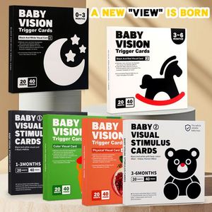 Stimulations visuelles pour nouveau-nés, développement sensoriel du cerveau, cartes mémoire contrastées noir et blanc, cartes mémoire colorées pour bébés - Product Image 1