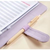 Carnet à spirales en cuir PU texture autruche, série de couleurs macaron A5 A6, journal économique avec poche zippée, journal à feuilles mobiles