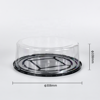 Boîtes à gâteaux rondes jetables en plastique PET empilables de 11 à 12 pouces, boîtes d'emballage pour gâteaux de boulangerie à emporter avec couvercle transparent