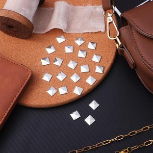 COHEALI Pcs Silver Pyramid Spike Flatback <b>Studs</b> In Metal Rivet <b>Studs</b> For Leathercraft DIY Clothing <b>Bags</b> Shoes Belt Accessories - Product Image 2