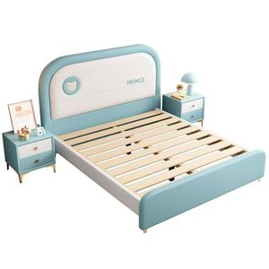 <span class=keywords><strong>Lit</strong></span> d'enfant rembourré rose et bleu <span class=keywords><strong>ciel</strong></span>, mobilier enfantin design populaire avec rangement - Product Image 4