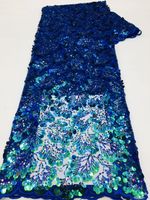 Coloré Multi Couleur Pêche Doré Dentelle Tissu Dentelle Tissu Nigérian Dentelle De Mariage Double Sequin