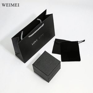 Custom Logo Luxury Paper Jewelry <b>Gift</b> <b>Box</b> with Microfiber Pouch for Ring Necklace <b>Earring</b> Bracelet Packaging - Product Image 4