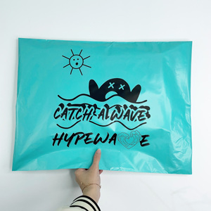 Custom Teal Green Poly Mailers Black Logo <b>Waterproof</b> Self Adhesive Plastic Shipping Courier Bags For Clothing Packaging - Product Image 4