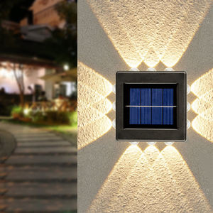 Extérieur <span class=keywords><strong>de</strong></span> haute qualité ABS corps étanche haut et bas appliques murales lumière blanche chaude extérieur pour clôture <span class=keywords><strong>jardin</strong></span> lampe murale solaire - Product Image 2