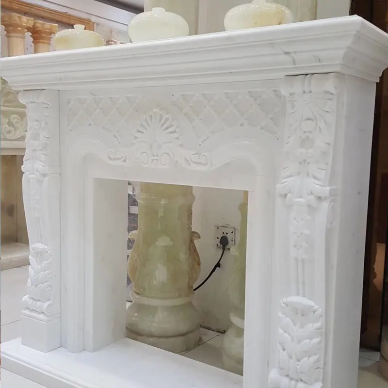 Luxury Pure Hand Khắc Marble Fireplaces Thiết Kế Tùy Chỉnh, Lò Sưởi Bằng Đá Cẩm Thạch Đen, Marble Phong Cách Pháp Estate Lò Sưởi Mantel