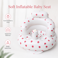 Siège de sol gonflable pour bébé avec pompe à air intégrée, motif fraise, grand canapé pour bébé pour apprendre à s'asseoir, chambre à coucher, salon