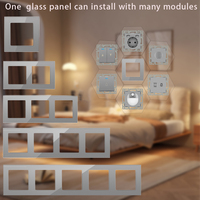Panel de Vidrio Templado para Enchufe de Pared, Estándar Europeo, Enchufe EU, USB, TV, RJ45, RJ11, Sensor DIY, Módulo de Interruptor Gris, Resistente a Manipulaciones, Hierro