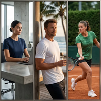 Camiseta Deportiva Ligera para Hombre JNEI, 150 g/m², Secado Rápido, Protección UV, Transpirable, para Pickleball, Pádel