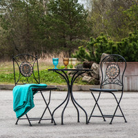 Table pliante en fer pour l'extérieur, idéale pour les hôtels et les balcons, design contemporain, plusieurs couleurs (blanc, marron), facile à transporter