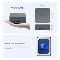 Mini PC Beelink EQi-LP con Intel AI, Core 3 304, 16GB de RAM, 512GB, Mini Computadora de Escritorio, Doble LAN de 10Gb, Thunderbolt 4, WiFi 6E, Compacta