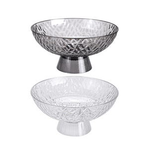 Plateau à fruits transparent avec base en acier inoxydable, bol à collation créatif pour la décoration du salon - Product Image 2