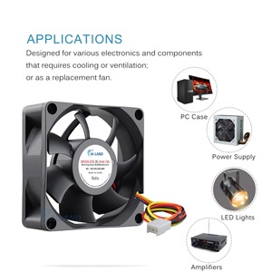 Bóng mang mini quạt thông gió động cơ 70mm 7cm 70x70x25mm 3inch quạt nhỏ Mini DC 12V 24V tốc độ cao không chổi than DC người hâm mộ - Product Image 3