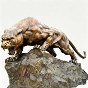 Statua di Leopardo in Bronzo Antico Personalizzata, Scultura di <span class=keywords><strong>Pantera</strong></span> a Grandezza Naturale in Ottone per Decorazione Esterna - Product Image 6