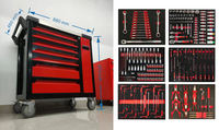 Chariot d'atelier personnalisable en acier inoxydable pour outils de réparation automobile, 200 pièces, outils de mécanicien, conception moderne, support OEM