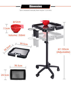 Chariot de salon de coiffure magnétique réglable en hauteur, plateau amovible pour outils d'extension de cheveux - Product Image 4