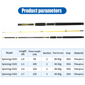 <span class=keywords><strong>Caña</strong></span> de Pescar de Fibra de Vidrio de 2 Secciones, 210 cm, <span class=keywords><strong>270</strong></span> cm - Product Image 6
