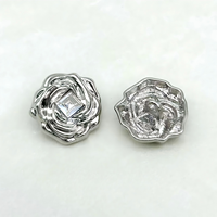 Bouton en métal de haute qualité JINYU, logo personnalisé, alliage de zinc doré, bouton à tige en strass, placage sans nickel, respectueux de l'environnement