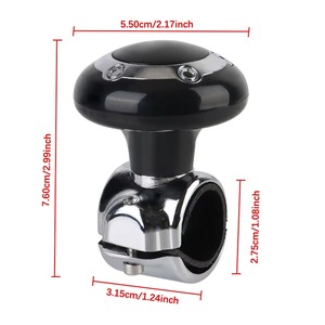 Pomello Universale per Volante, Accessorio Interno <span class=keywords><strong>Auto</strong></span>, Manopola Girevole per Controllo Ottimale, Rotante in Plastica Argento - Product Image 1