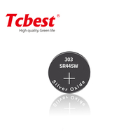 Pila de botón de óxido de plata de 1,55 V SR44SW V303 SR1154