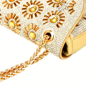 Full Diamond Handcrafted PU Crossbody <b>Handbag</b> with Magnetic Closure 1-1.9L Capacity <b>for</b> Evening <b>Wedding</b> Party - Product Image 5