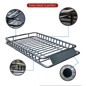 Xe Mái Giỏ Mái Giá Giá Giỏ Hàng Hóa Đặt Xe Hàng Đầu Giữ Hành Lý Xe Hành Lý Tàu Sân Bay Phổ Màu Đen Thép Hàng Đầu Hàng Hóa Tàu Sân Bay - Product Image 2