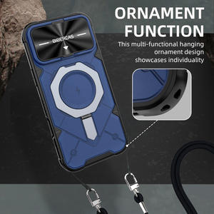 Funda de Teléfono de Lujo con Logotipo Personalizado, Resistente a Impactos, con Carga Inalámbrica, Anillo Metálico Duradero y Protector de Lente para <span class=keywords><strong>iPhone</strong></span> 17 - Product Image 4