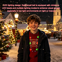 Collier lumineux LED festif pour marché nocturne en plein air, cadeau d'entreprise pour fête de Noël, bijou lumineux pour carnaval d'hiver et événements