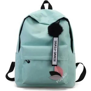 Kbw372 tas bahu kanvas trendi baru tas punggung Travel dengan dekorasi daun kapasitas besar tas sekolah pelajar modis untuk wanita