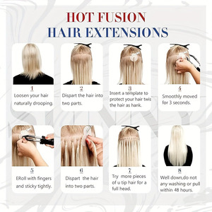 Extensiones de Cabello Humano Natural con Punta I, 100% Queratina, Estilo Liso, Doble Trama, de Vietnam, <span class=keywords><strong>Precio</strong></span> al por Mayor - Product Image 5