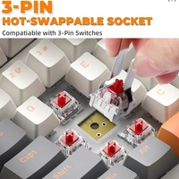 Clavier mécanique sans fil K96, double mode 2.4G BT5.0, récepteur 2 en 1, interrupteurs rouges interchangeables à chaud, pavé pour PC et smartphone
