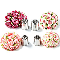 17-teiliges Extra Großes Edelstahl Russisches Spritztüllen-Set Kuchen-Dekorations-Spritzdüsen für Tortendekoration Backzubehör