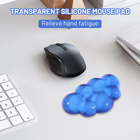 Petit tapis de souris de jeu en gel et silicone transparent personnalisé en forme de nuage, résistant à l'eau, avec repose-poignet, 150x90mm, pour la maison et le bureau