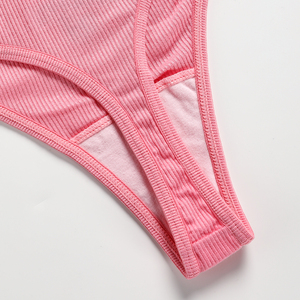 Tanga de cintura baja sexy para <span class=keywords><strong>chicas</strong></span> con estampado personalizado a rayas, ropa interior, venta al por mayor, Al por - Product Image 4