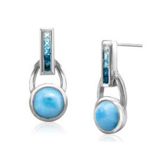 Conjunto de Joyería de Plata de Ley Maciza con Larimar Azul, Collar, Anillo y Aretes, Joyería de Piedra Natural - Product Image 5