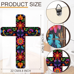 Letrero de Madera con Forma de Crucifijo <span class=keywords><strong>Mexicano</strong></span>, Arte de Madera de Jesús, Cruz, Regalo de Cristianismo <span class=keywords><strong>Mexicano</strong></span>, Decoración del Hogar, Regalos Religiosos - Product Image 3