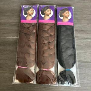 Cabello Sintético para Trenzas Afro Yaki de Alta Calidad, Preestirado, <span class=keywords><strong>Jumbo</strong></span>, 82 Pulgadas, 230g, Disponible en Stock, Venta Directa de Fábrica - Product Image 4