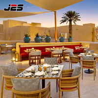 Meubles de restaurant d'extérieur J2S, ensemble de chaises en corde pour 4 personnes, design moderne, résistant aux intempéries