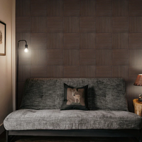 Panneaux muraux acoustiques insonorisants en feutre PET, effet bois, imperméables, haute densité et légers