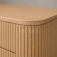 Commode à 9 tiroirs en chêne et noyer rainuré, style moderne et luxueux, pour chambre à coucher ou salon, meuble de rangement latéral pour la maison
