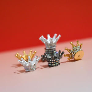 Perles d'espacement en forme de couronne de 30 mm, très vendues, couleur argent, or, noir, avec diamants, pour la fabrication de stylos à perles - Product Image 1